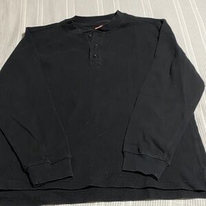 Classic Black Henley Sweatshirt